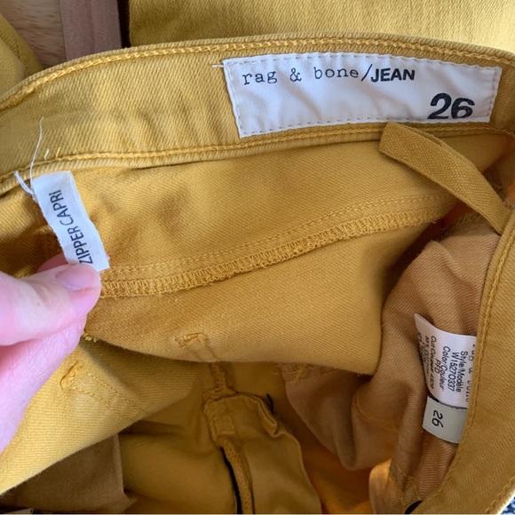 Rag & Bone Zipper Capri Skinny jeans Mustard Yellow - Picture 7 of 11
